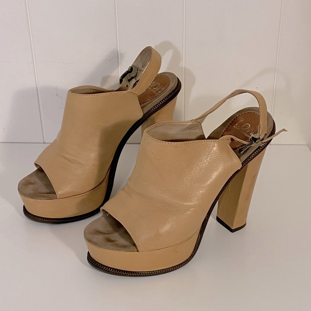 NOW | Leather Platform Heels 38